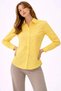 Marchè Bien Women's Long Sleeve Shirt with Buttons, Classic Collar, Suitable for Casual and Office Wear - Yellow - 8