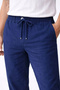 Men's Linen Pocket Trousers with Elastic Laces and Front Zipper - Indigo - 3