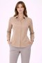 Marchè Bien Women's Long Sleeve Shirt with Buttons, Classic Collar, Suitable for Casual and Office Wear - Beige - 2