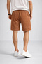 Marchè Bien Men's Otoban Woven Fabric Elastic Waist, Pocketed, Summer Shorts - Brown - 3