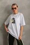 Women's Printed T-Shirt Short Sleeve Crew Neck Oversized Relaxed Fit Casual T-Shirt - White - 6
