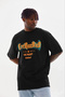 Men's Printed T-Shirt Short Sleeve Crew Neck Regular Fit T-Shirt - Black