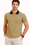 Marchè Bien Men's Pique Fabric Polo Collar Patterned T-Shirt Short Sleeve Summer T-Shirt - Yellow