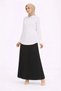 Marchè Bien Tesettür White Shirt Pleated Skirt Double Set Casual and Office Chic - Black - 5