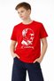 Marchè Bien Boys' Ataturk Printed T-Shirt Short Sleeve Crew Neck T-Shirt - Red