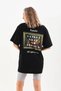 Marchè Bien Women's Short Sleeve Summer T-Shirt Crew Neck Printed Oversize T-Shirt - Black - 5