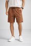 Marchè Bien Men's Otoban Woven Fabric Elastic Waist, Pocketed, Summer Shorts - Brown - 4