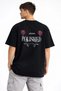 Men's Short Sleeve Summer T-Shirt Crew Neck Printed Oversize T-Shirt - Black - 2