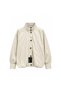 High Collar Buttoned Jacket Stone