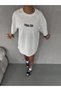 Marchè Bien Women's Short Sleeve Summer T-Shirt Crew Neck Printed Oversize T-Shirt - White