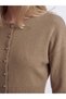Lcw Vision Beige Combed Cotton Plain Women's Cardigan with Nevavm Difference - 3