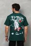 Marchè Bien Men's Short Sleeve Summer T-Shirt Crew Neck Printed Oversize T-Shirt - Green - 3
