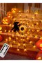Spider Web Light 3.25ft 70 LED Waterproof Light with Black Spider for Party Patio Bar Decoration Halloween (Warm White)