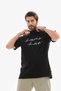 Men's Short Sleeve Summer T-Shirt Crew Neck Printed Oversize T-Shirt - Black - 5