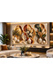 Luxurious Gold Marble Patterned 3D Floral Vase Decorative Wall Painting – Modern Living Room and Office Decoration - 5