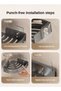 3-Piece Bathroom Rack With Adhesive Wall Stickers, No Drilling, Rust Proof, Wall Mounted ABS Plastic Storage Rack, Suitable For Bathrooms and Kitchens - 5
