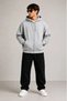 Marchè Bien Men's 3 Threaded Full Zip Hooded Sweatshirt with Back Pocket Detail - Gray - 3