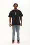 Men's Short Sleeve Printed Crew Neck T-Shirt - Black - 4