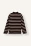 100% Cotton Oversize Polo Collar Buttoned Striped Sweatshirt I8415Ax26Au - 7