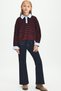 Relaxed Fit Polo Collar Striped Oxford Sweater for Girls I3601A826Wn - 2