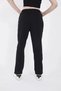 Women's 3 Thread Cotton Pipe Leg Sweatpants with Pockets - Black - 8