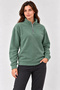 Marchè Bien Women's Fleece High Collar Half Zipper Long Sleeve Regular Fit Winter Sweatshirt - Mint Green
