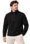 Men's Polar Fleece Stand Collar Half Zipper Regular Fit Winter Sweatshirt with Zipper Chest Pocket - Black - 2