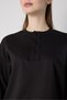 Women's Black Crop Buttoned and Patted Cotton T-Shirt 32057 - 4