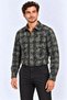 Marchè Bien Men's Plaid Checkered Batik Washed Shirred Long Sleeve Regular Fit Lumberjack Shirt - Khaki