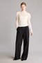 Slim Fit Half Turtleneck Shoulder Gathered Lace Long Sleeve Basic Blouse I9650Ax26Wn - 2