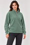 Marchè Bien Women's Fleece High Collar Half Zipper Long Sleeve Regular Fit Winter Sweatshirt - Mint Green - 3