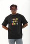 Men's Short Sleeve Printed Crew Neck T-Shirt - Black - 3