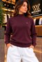 Women's Regular Fit Half Fisherman Embroidered Knitwear Sweater