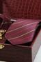 Claret Red Men's Gift Box - Tie, Handkerchief, Cufflinks, Tie Clip Set Kmk281 - 3