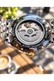 Nh35A 24 Jewels Automatic Movement Men's Wristwatch Silver Gold Steel Band with Calendar - 3