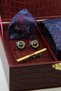 Burgundy Men's Gift Box - Tie, Handkerchief, Cufflinks, Tie Clip Set Kmk294 - 2