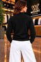 Women's Regular Fit Half Fisherman Embroidered Knitwear Sweater - 2