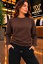 Women's Regular Fit Crew Neck Embroidered Knit Sweater