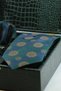 Green Men's Gift Box - Tie, Handkerchief, Cufflinks, Tie Clip Set Kmk300 - 3