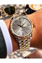 Nh35A 24 Jewels Automatic Movement Men's Wristwatch Silver Gold Steel Band with Calendar