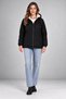 Women's Black Fur Windproof Hooded Winter Coat - 4