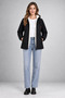 Women's Black Fur Windproof Hooded Winter Coat - 2