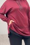 67080 Plus Size Color Combination Modal Pants Suit - Burgundy - 2
