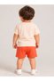 Baby Boy Orange Dino Cotton T-Shirt and Shorts Set - 4