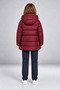 Girl's Burgundy Fleece Fur Hooded Windproof Inflatable Winter Coat - 5