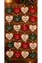 New Year's Wishing Hearts – Set of 12 Mdf Christmas Tree Ornaments - 3