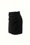 Drapeli Black Matte Leather Short Skirt - 2