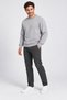 Men's Stone Color Crew Neck Sweatshirt 3 Yarn Soft Fabric - 4