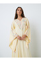 Yellow Embroidered Jalabiya with Embellishment - 2