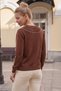 Light Brown V-Neck Long Sleeve Front Ornament Buttoned Non-Opening Stitched Casual Knitwear Sweater 64 66 - 7